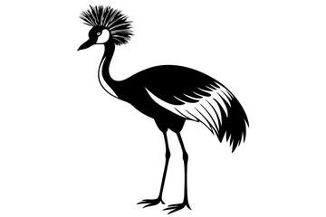 Grey crowned crane balearica regulorum gibbericeps vector illustration