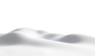 Serene white snow dunes under transparent  background