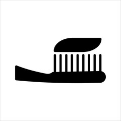 Toothbrush with toothpaste icon. Brush tooth line and glyph version, outline and filled vector sign. linear and full pictogram. Symbol, logo illustration.