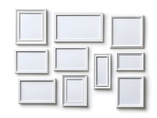 Memory collage template with empty frames isolated on white