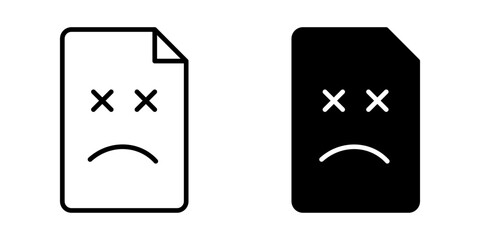 File error  Icon set. Symbol isolated white background. vector illustration. color editable.