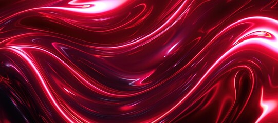Obraz premium red maroon glowing hologram neon fluid wave background 7