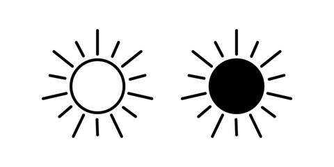 sun Icon set. Symbol isolated white background. vector illustration. color editable.