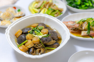 Enjoying Braised Sea Cucumber and Mushrooms in Hong Kong
