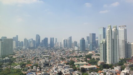 Jakarta, Indonesia – October 21, 2024: A cityscape view of Indonesia capital city Jakarta