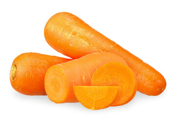 Fresh carrot isolated on white background.