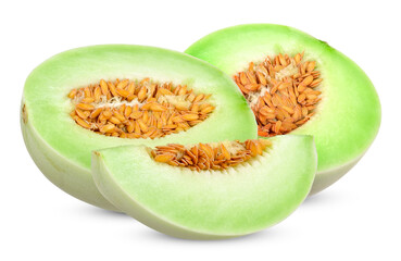 Honeydew melon isolated on white with clipping path