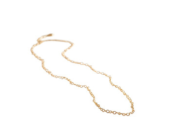gold necklace isolated on white