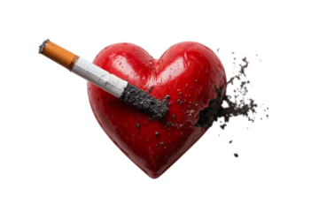 broken heart with cigarette