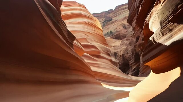 featuring stunning sandstone formations cinematic gimbal warp rotation Captured nature nation landscape rock orange desert light pattern travel stone cave abstract