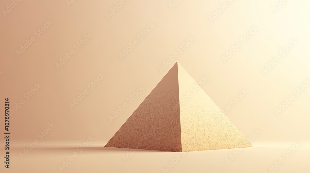 Wall mural stylized pyramid shape on a neutral background, perfect for design and abstract concepts.