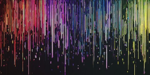 Fototapeta premium a close up of a colorful wall with a lot of lines