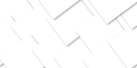 Modern white and gray technology concept diamond triangle geometric line background. Creative design with white boxes and 3d white rectangle business card. soft shadows as pattern, top view. squares.