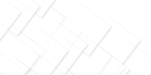 Modern white and gray technology concept diamond triangle geometric line background. Creative design with white boxes and 3d white rectangle business card. soft shadows as pattern, top view. squares.