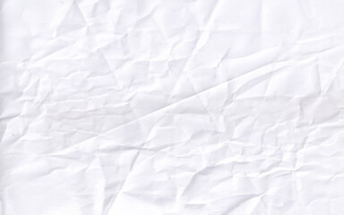 White clean crumpled paper background. Horizontal crumpled empty paper template for posters and banners. Vector illustration