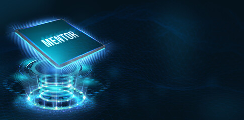Mentoring concept. Mentoring with mentor advice, support and motivation. 3d illustration