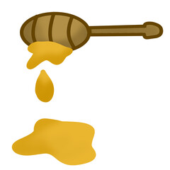 honey dripping from a dipper