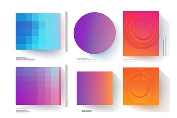 Set of abstract background with colorful geometric shapes