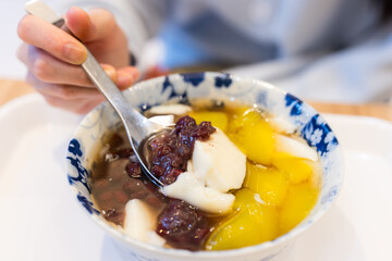 Taiwanese dessert featuring tofu pudding and jelly