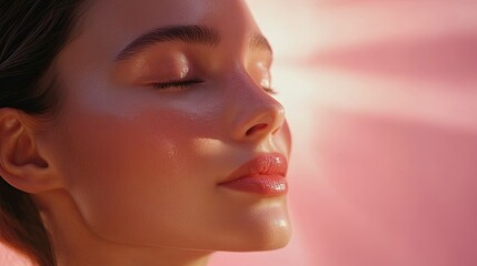 Serene Portrait with Soft Light and Glowing Skin