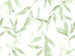 a close up of a green and white leafy pattern on a wall