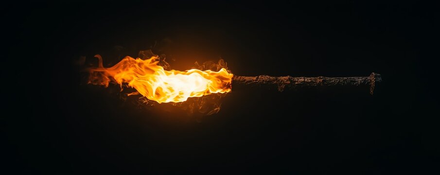 Fiery blaze in the dark, illuminating surroundings with intense warmth and energy.