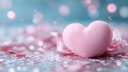 Fototapeta premium 3D render of pastel love letter with small heart seal, charming romantic style, cartoon details