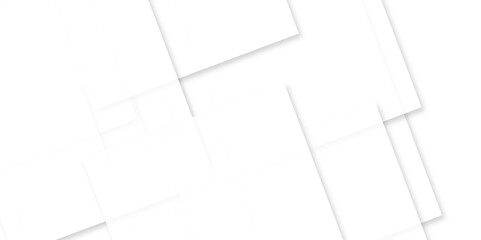Modern white and gray technology concept diamond triangle geometric line background. Creative design with white boxes and 3d white rectangle business card. soft shadows as pattern, top view. squares.