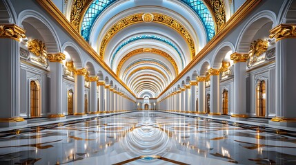 Obraz premium Renaissance Elegance, a classic mural showcasing intricate architectural details and vibrant colors that embody the grandeur of the era.