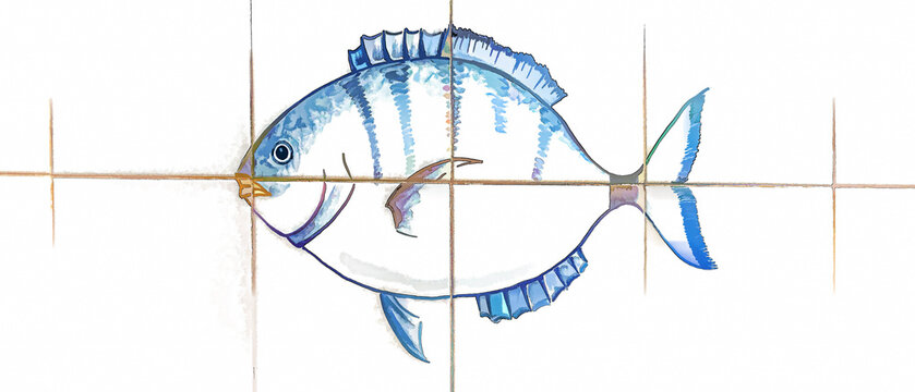 Pesce per stampe su piastrelle o illustrazioni