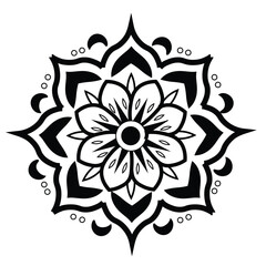 Ornamental Floral Design A classic black and white floral design element featuring elegant, curved leaves and intricate detailing. Perfect for use in decorative borders, logos