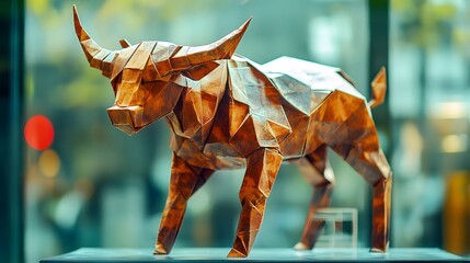 Origami - Folding paper in the shape of Taurus (born between April 20 and May 20) The message is that even though it is just paper, if you try your best, it can lift you up on a pedestal gracefully.
