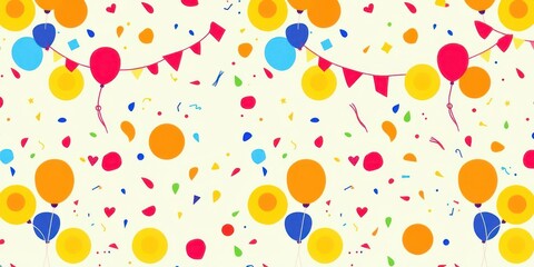 Falling colorful confetti seamless pattern background, isolated, decoration