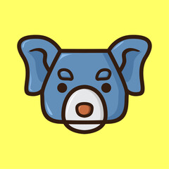 simple animal head illustration vector