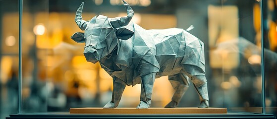 Origami - Folding paper in the shape of Taurus (born between April 20 and May 20) The message is that even though it is just paper, if you try your best, it can lift you up on a pedestal gracefully.