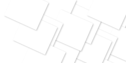 Modern white and gray technology concept diamond triangle geometric line background. Creative design with white boxes and 3d white rectangle business card. soft shadows as pattern, top view. squares.