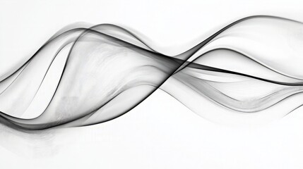 Abstract black wavy lines on white background.