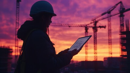 The Engineer Using Tablet Device