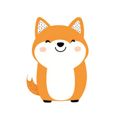 Fototapeta premium Adorable cartoon fox character with a transparent background for creative projects
