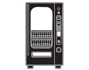 Obraz premium Black vending machine, sketch