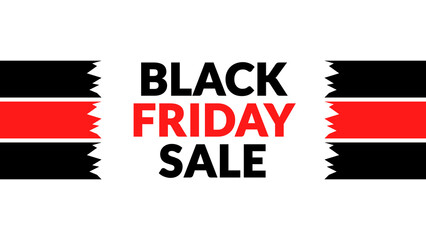 Black Friday Sale text with side lines on a White background. Which is observed every year in November to celebrate and wish Black Friday Sale.