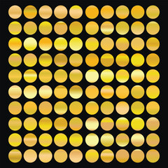 Metalic gradient collection with shiny rainbow hologram. Holographic foil texture, green, blue, yellow, pink gradation. Vector set for frame, ribbon, border, other design