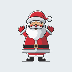 Vector illustration of a cheerful Santa Claus in a bright red suit, ideal for festive designs and holiday-themed projects.