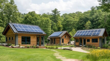 Obraz premium Modern Eco-Friendly Houses Surrounded by Nature