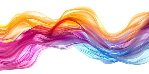Fototapeta premium A vibrant, flowing abstract design with smooth, multicolored waves in shades of pink, orange, purple, and blue, creating a dynamic and energetic visual