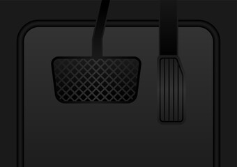 Car Brake and Accelerator Pedal. Vector Illustration. 