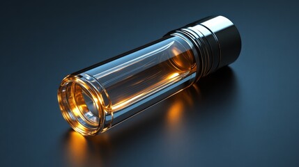 A cylindrical perfume bottle in silver with glowing silver rings around it, photographed from a normal angle with shadows highlighting the bottle texture, set against a solid dark backdrop for
