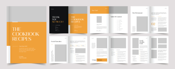 Cookbook Layout, Recipe Book Template, Brochure Design