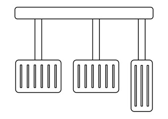 Car Brake and Accelerator and Clutch Pedal Sign Symbol. Car Pedals. Vector Illustration. 
