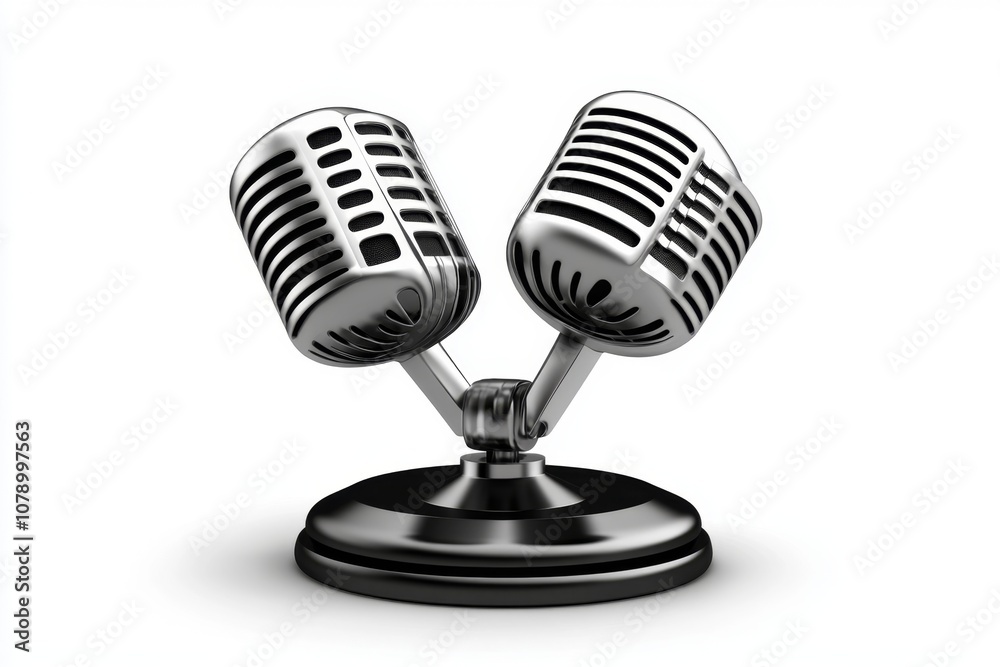 Leinwandbilder a minimalist news microphone icon, representing live coverage in a simple design